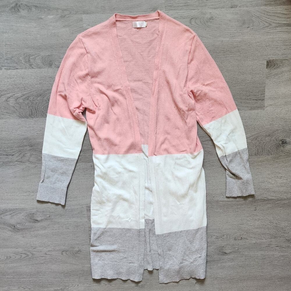 Blue Time Women's Casual Colorblock Long Sleeve Open Sweater Cardigan Small S